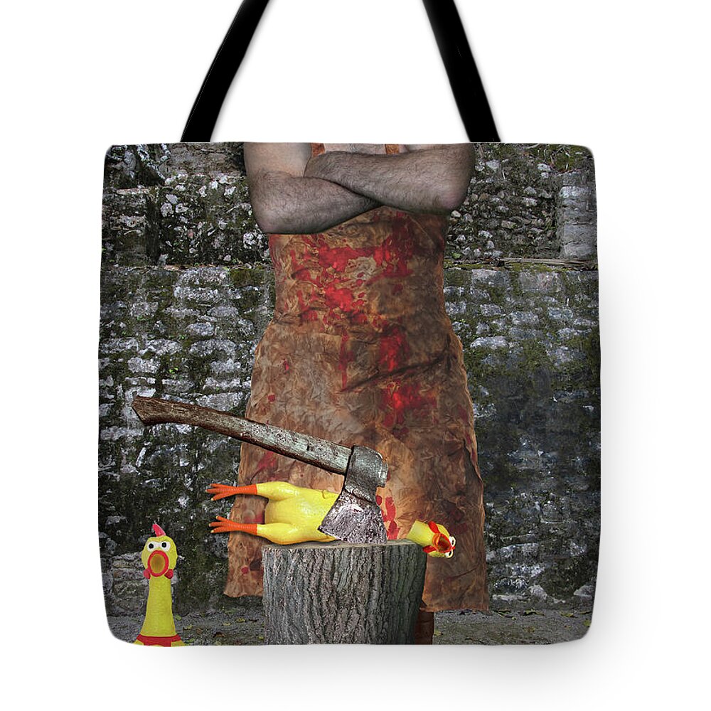 Executioner Tote Bag featuring the photograph The Case of a Nearsighted Butcher by Aleksander Rotner