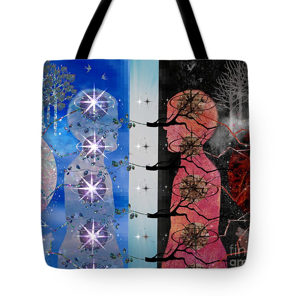 Choice Tote Bag featuring the digital art The Choice by Diamante Lavendar