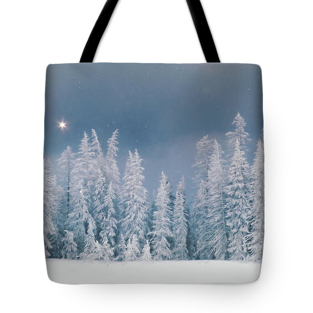 Christmas Tote Bag featuring the mixed media The Christmas Star by Lori Deiter
