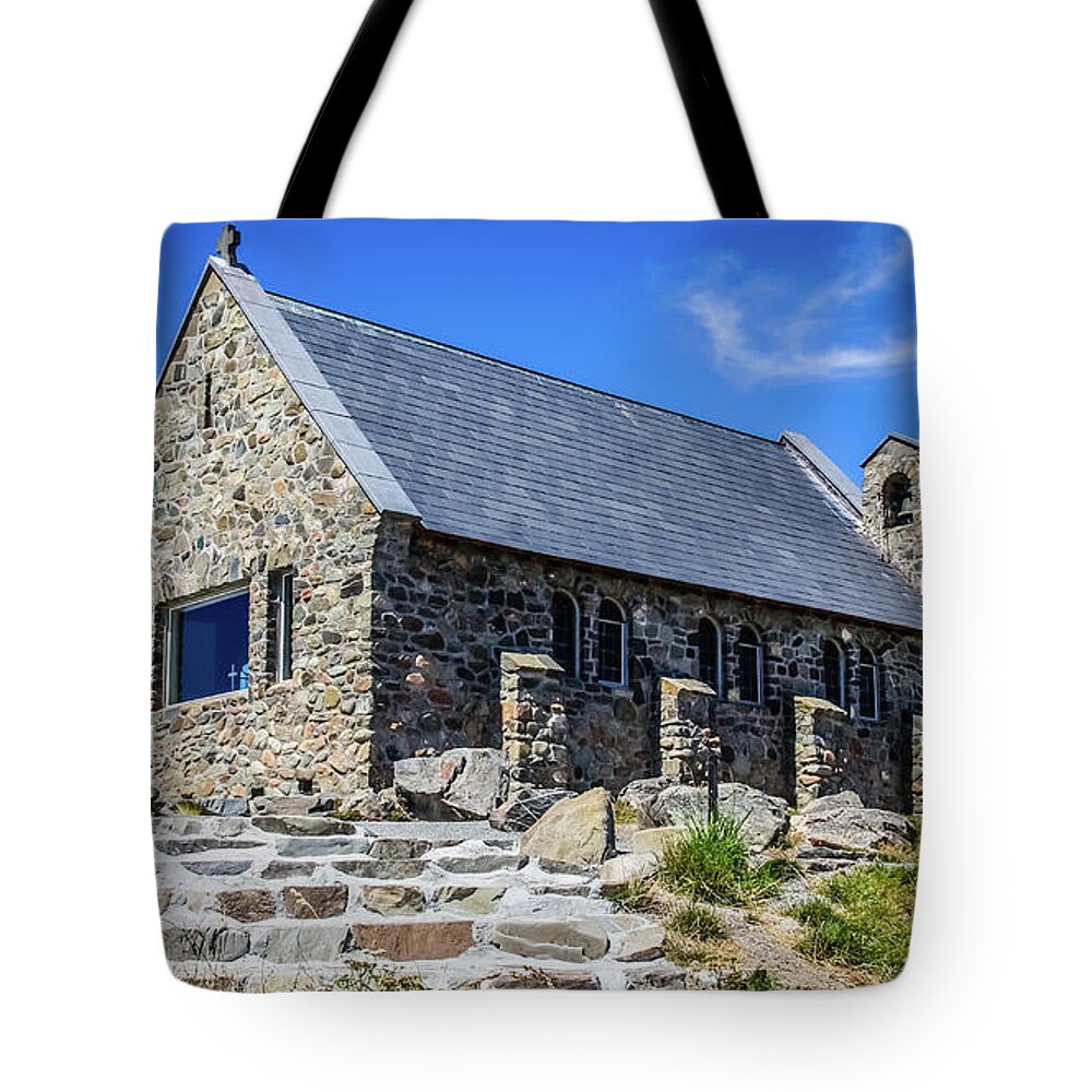 Church Tote Bag featuring the photograph The Church of the Good Shepherd, New Zealand by Lyl Dil Creations