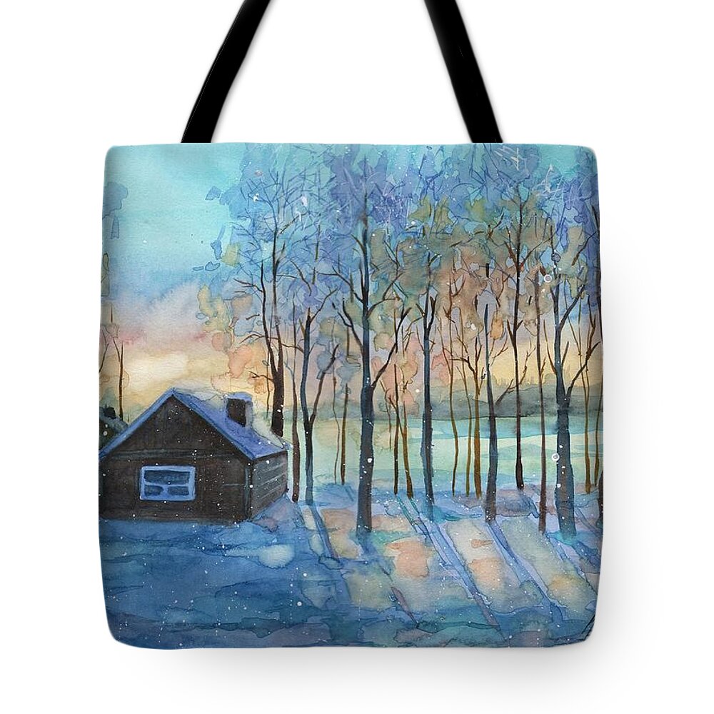 Russian Artists New Wave Tote Bag featuring the painting The Color of Winter is White ? by Ina Petrashkevich