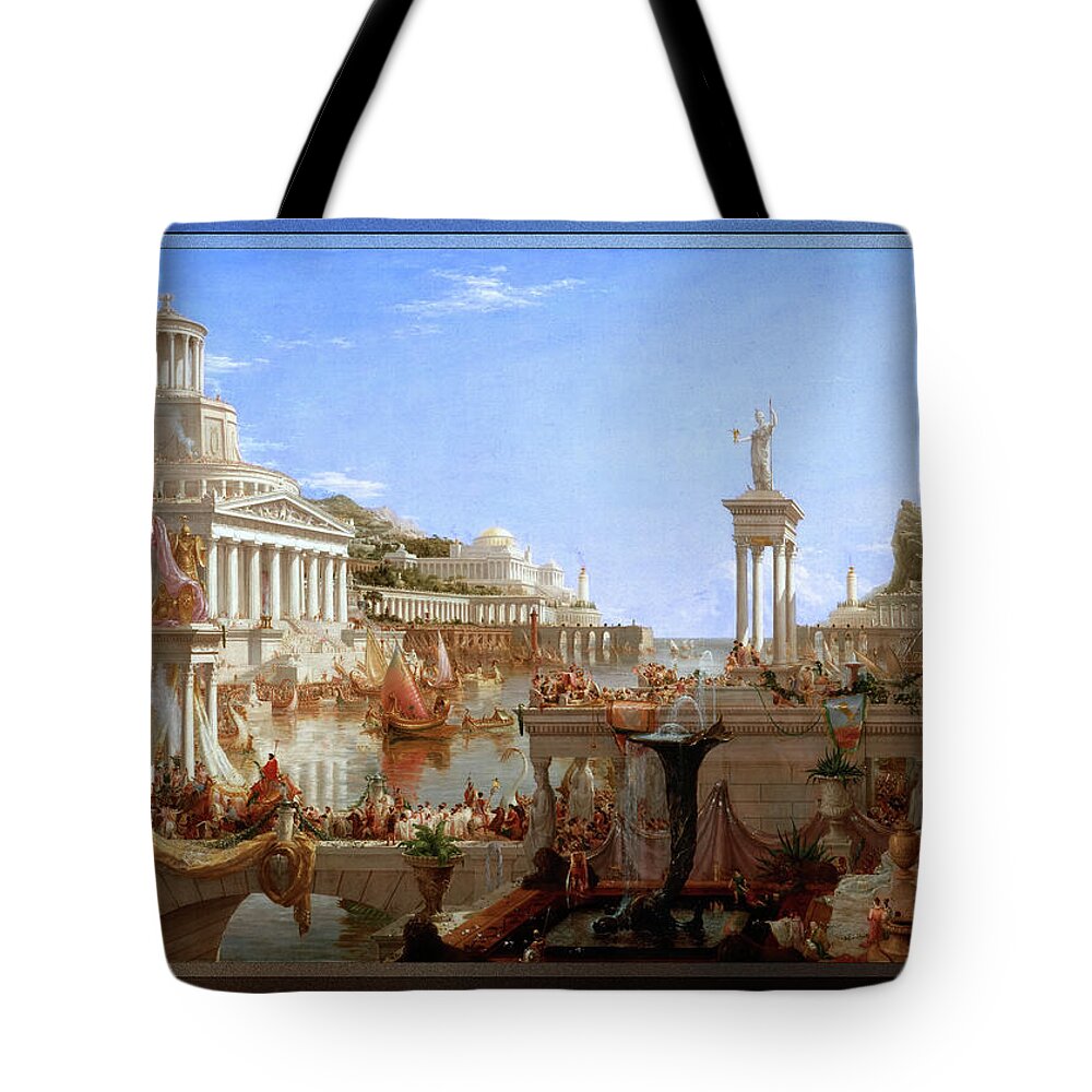 The Consummation Of Empire Tote Bag featuring the painting The Consummation of Empire by Thomas Cole by Rolando Burbon