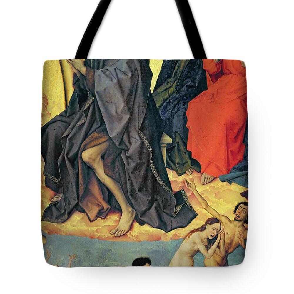Cloud Tote Bag featuring the painting The Damned On Their Way To Hell And The Heavenly Realm Of Saints, From The Last Judgement, C.1445-50 by Rogier Van Der Weyden