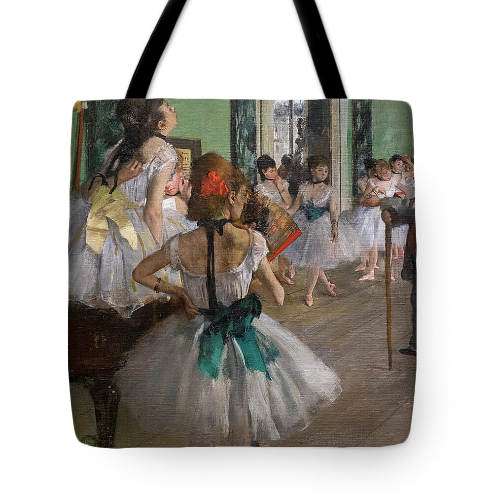 Dance Tote Bag featuring the painting The Dance Class Detail By Degas by Edgar Degas