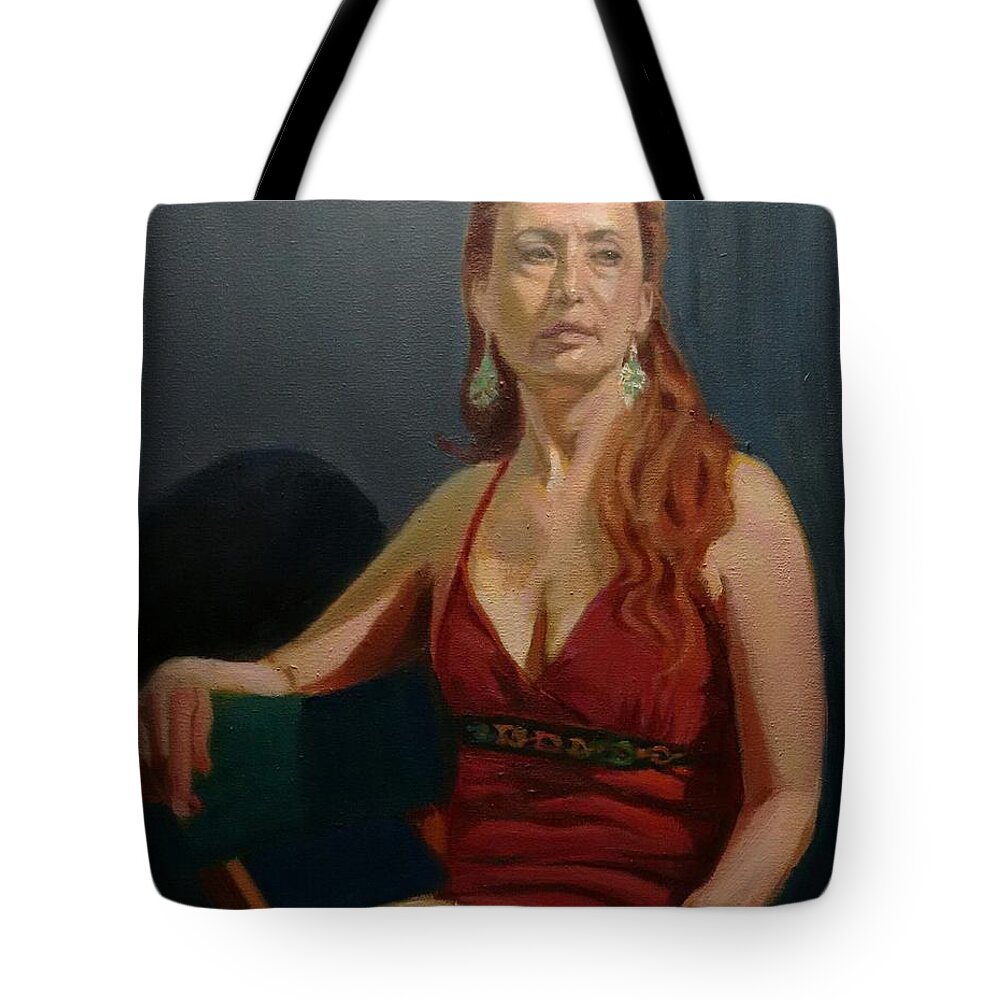 Portrait Tote Bag featuring the painting The Dancer by Nicolas Bouteneff