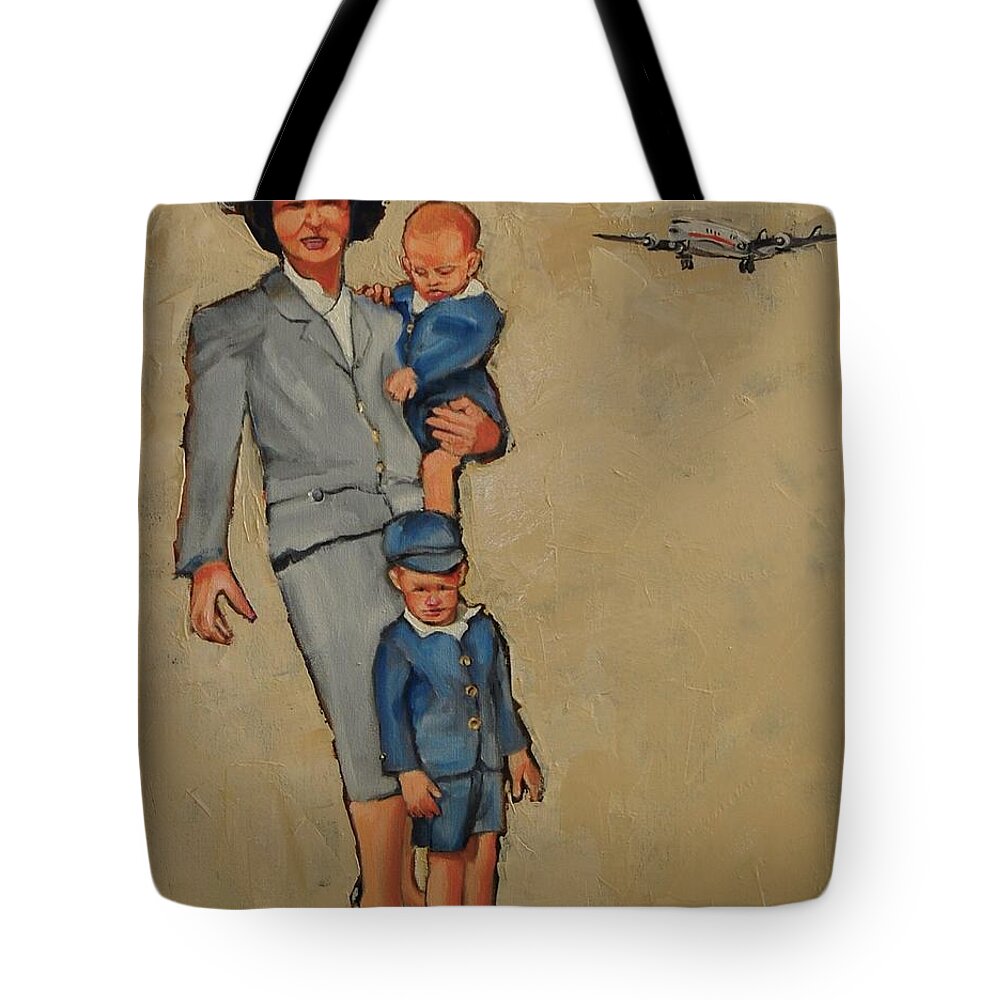 1950's Tote Bag featuring the painting The Days When Father Knew Best by Jean Cormier