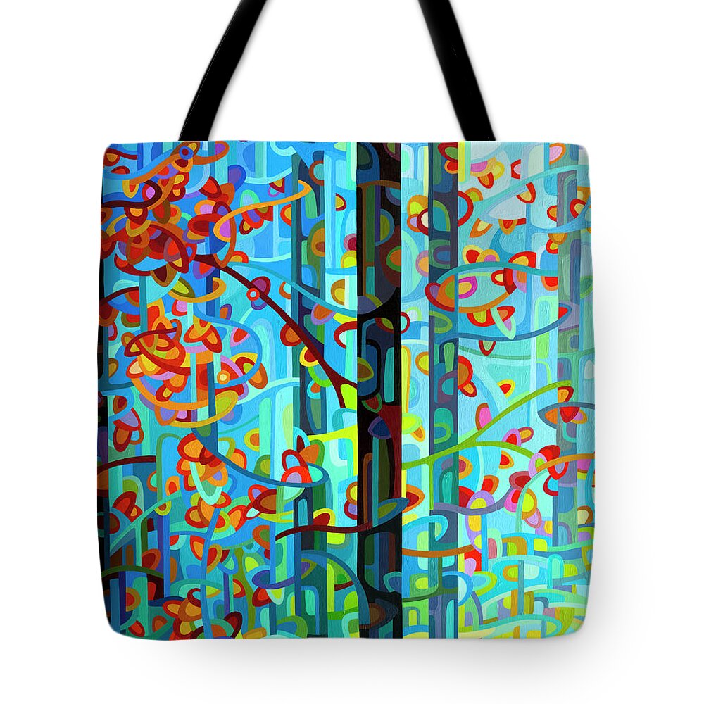 Blue Tote Bag featuring the painting The Deep by Mandy Budan
