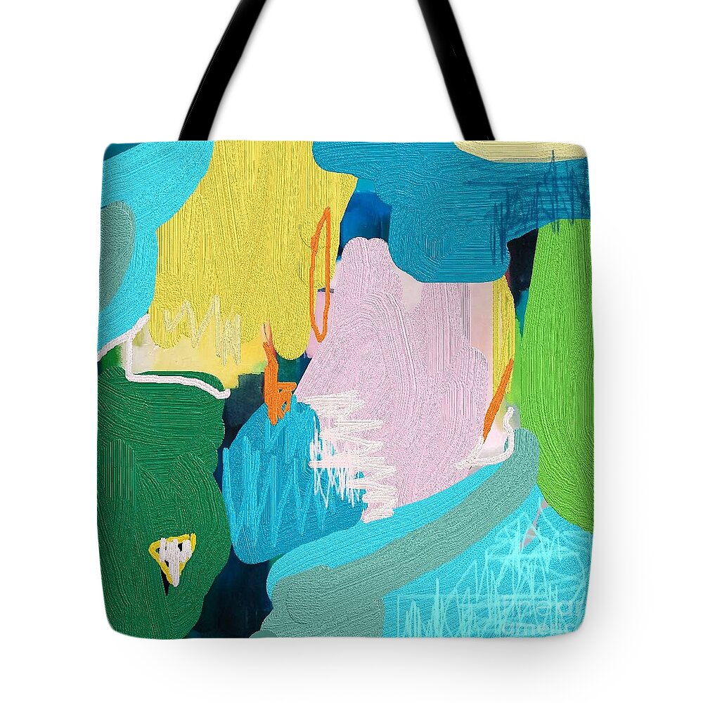 Blue Tote Bag featuring the painting The Dream - vibrant abstract painting by Vesna Antic