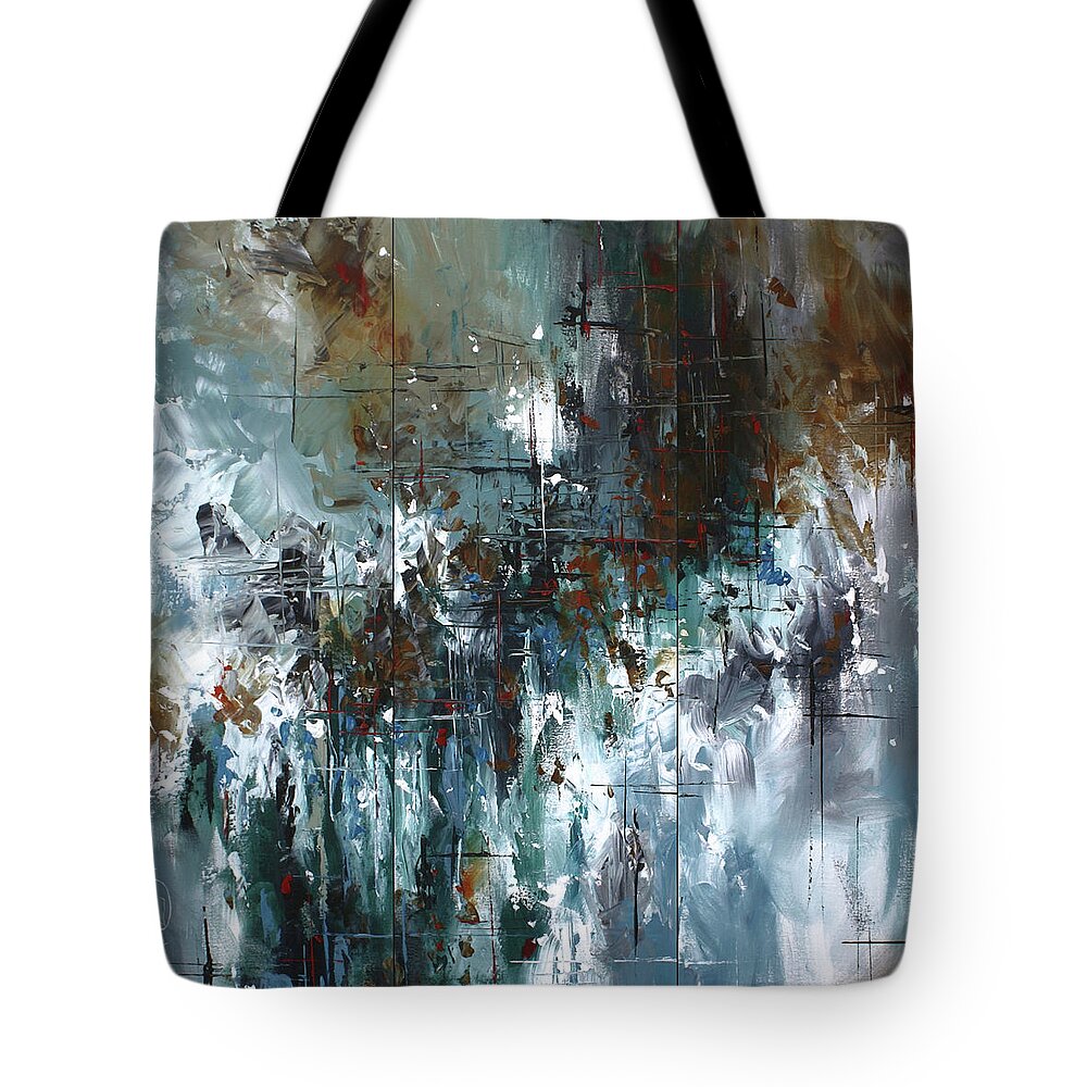 Abstract Tote Bag featuring the painting The Eternal Gate by Michael Lang