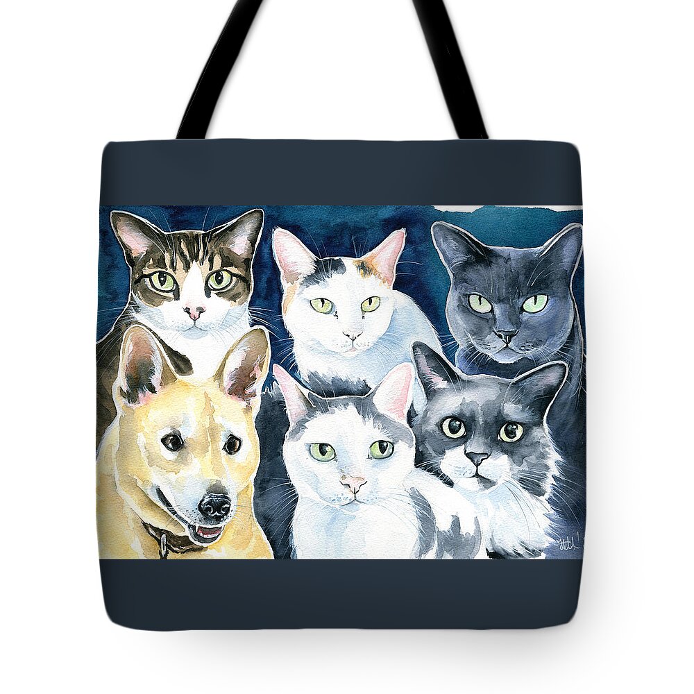 Pet Tote Bag featuring the painting The Gang by Dora Hathazi Mendes