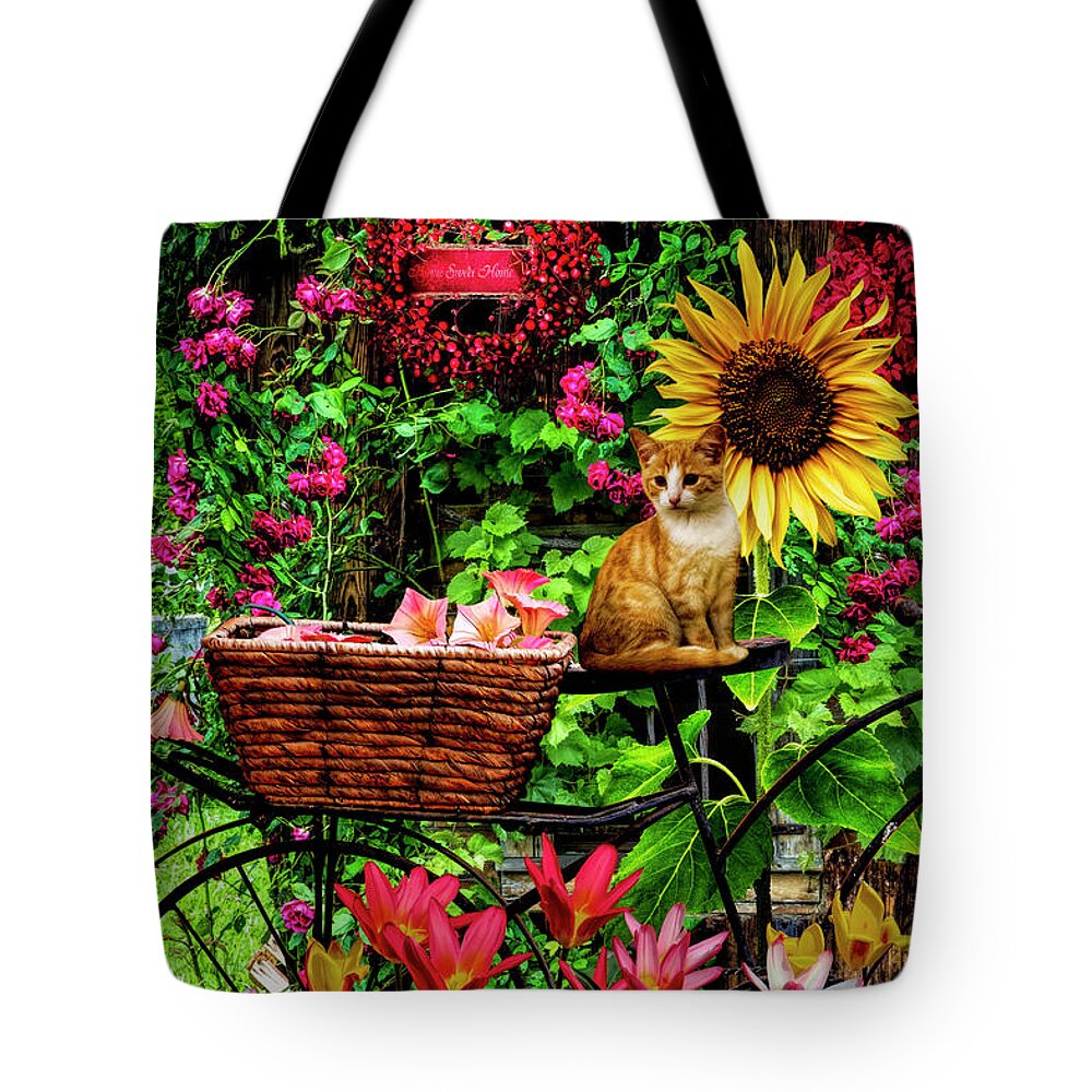 Barns Tote Bag featuring the photograph The Garden Barn by Debra and Dave Vanderlaan