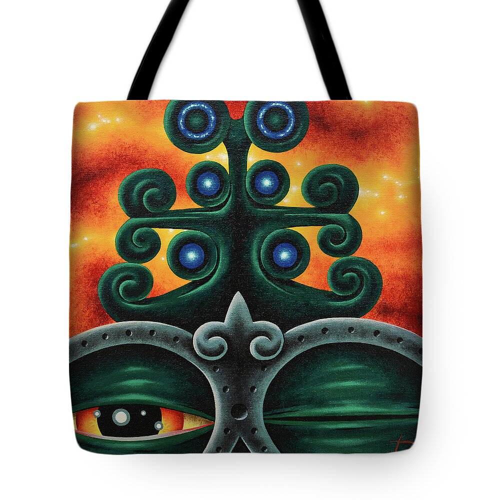 Dogu Tote Bag featuring the painting The Golden Fleet by Victor Rosario