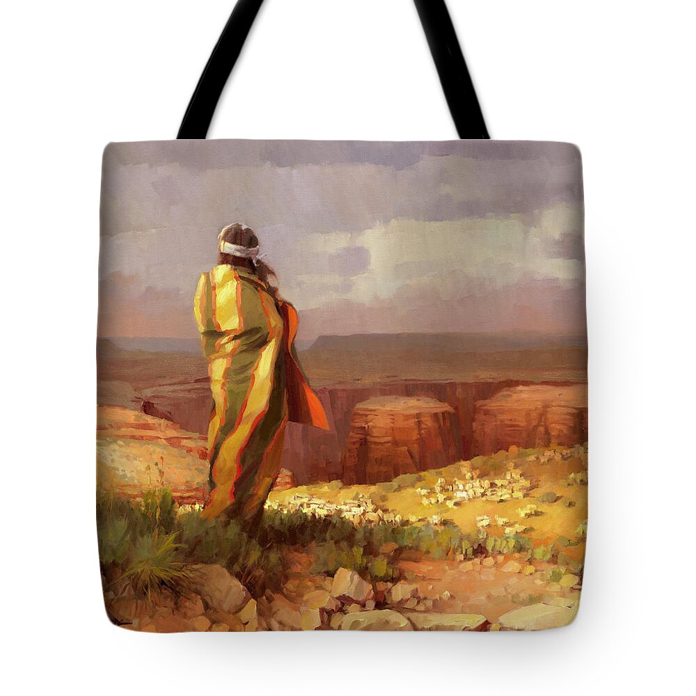 Shepherd Tote Bag featuring the painting The Good Shepherd by Steve Henderson