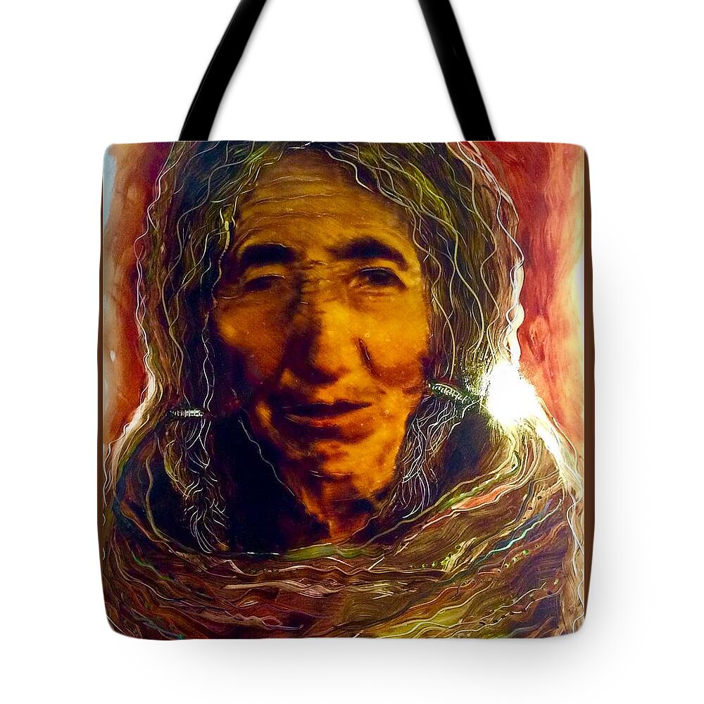 Women Elders Aging Grace Grandmother Tote Bag featuring the painting The Grace of Time by FeatherStone Studio Julie A Miller