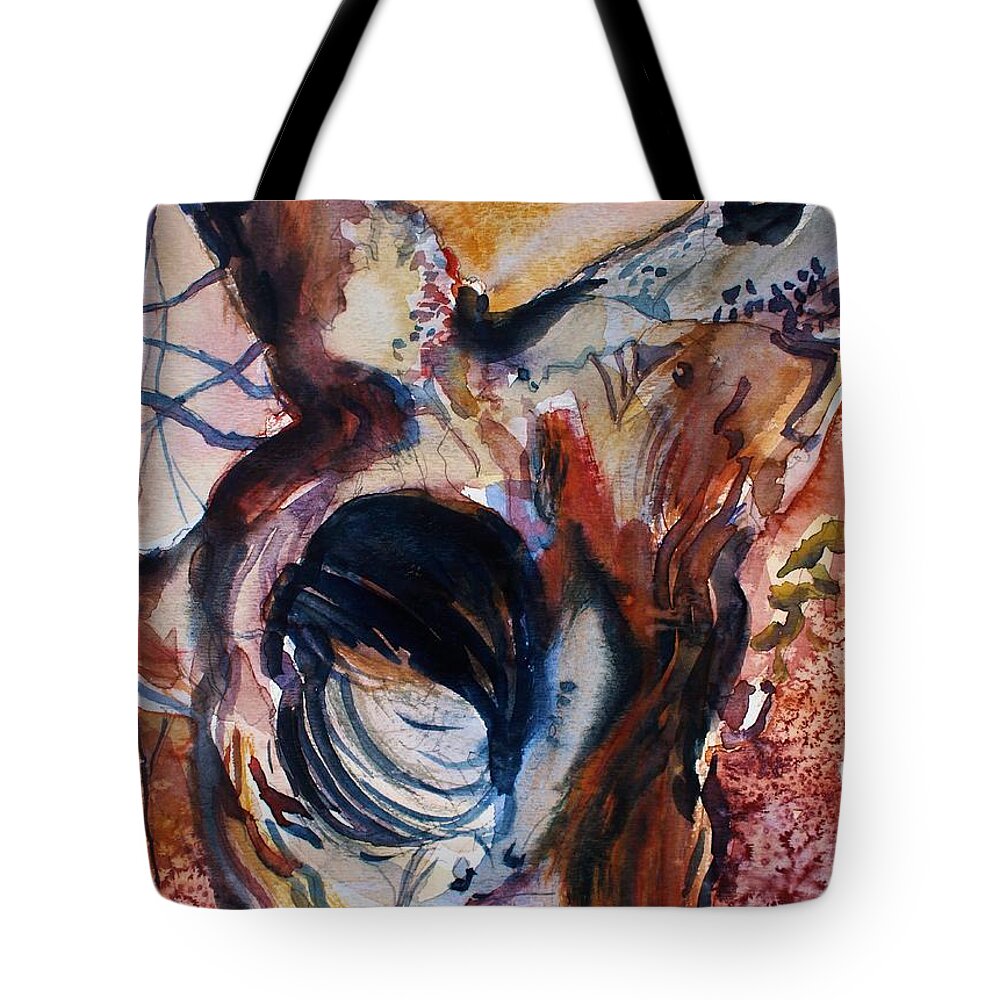 Tree Tote Bag featuring the painting The Hallowed Tree by Mindy Newman