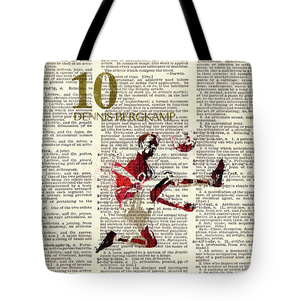 Arsenal Tote Bag featuring the painting The Invincibles , Dennis Bergkamp by Art Popop