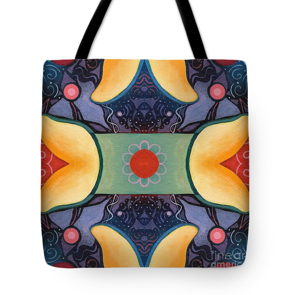 The Joy Of Design 52 Arrangement 3 By Helena Tiainen Tote Bag featuring the painting The Joy of Design 52 Arrangement 3 by Helena Tiainen