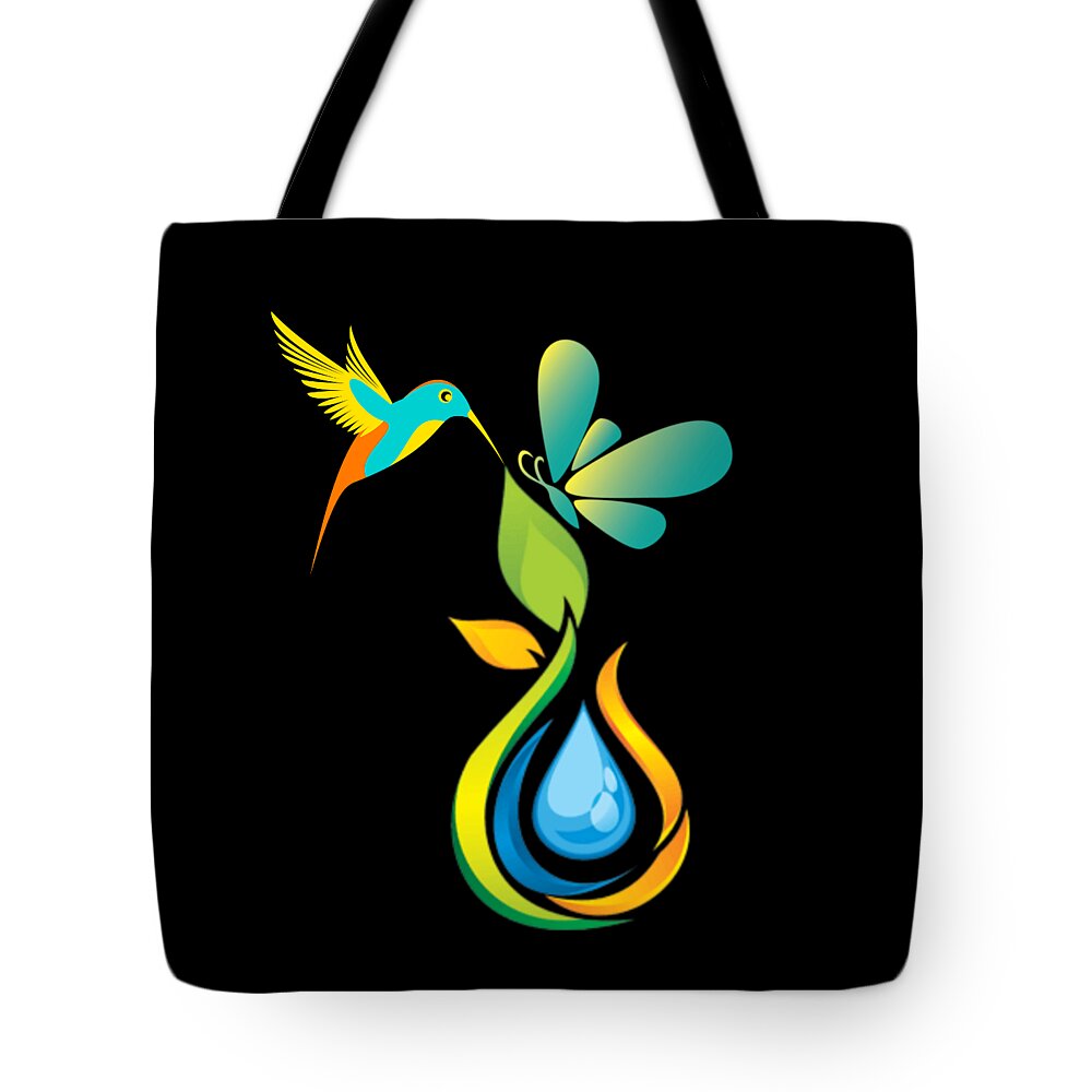 Butterfly On Flower Tote Bags