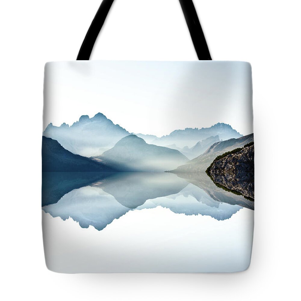 Scenics Tote Bag featuring the photograph The Lake Italy, Dolomites by Bernhard Fritz