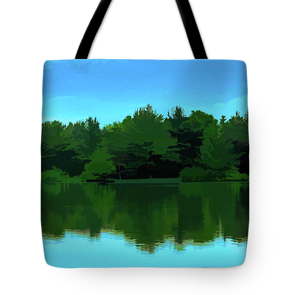 Lake Tote Bag featuring the digital art The Lake by Jason Fink