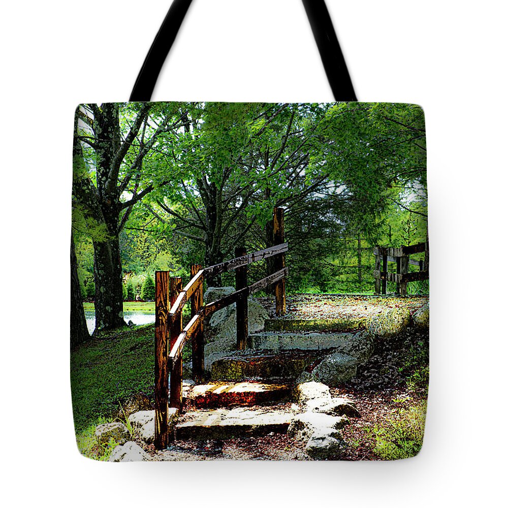 Lake Tote Bag featuring the photograph The Lake Path by Diane Lindon Coy
