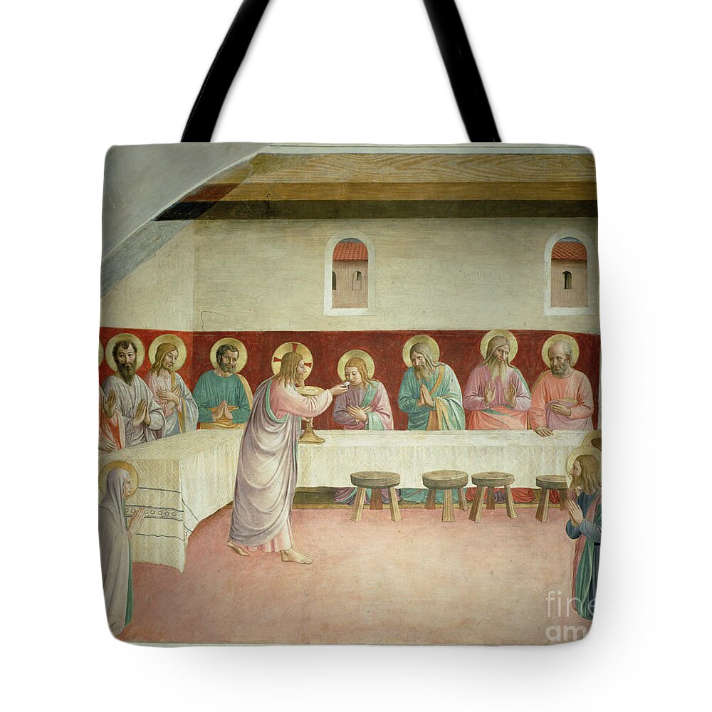 Art Tote Bag featuring the painting The Last Supper, 1442 by Fra Angelico by Fra Angelico