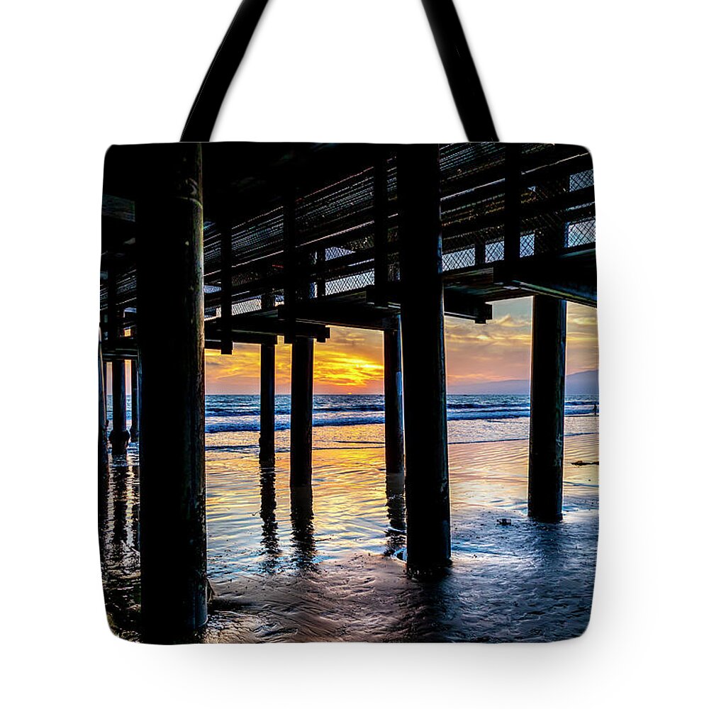 Under The Pier Tote Bag featuring the photograph The Light Downunder by Gene Parks