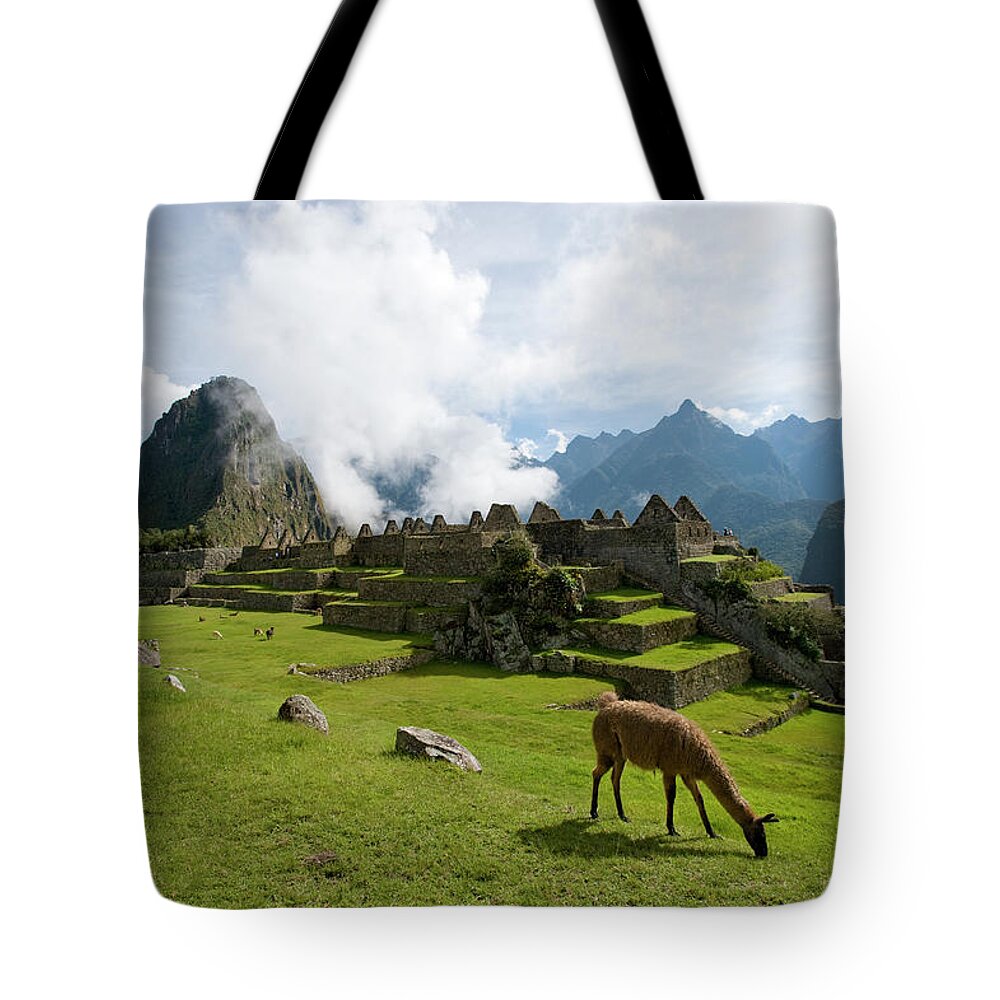 Machu Picchu Tote Bag featuring the photograph The Lost Inca City Of Machu Picchu by Elmvilla