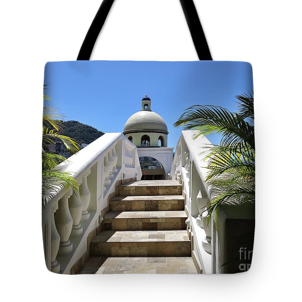 Lover's Arch Tote Bag featuring the photograph The love bridge of Liz and Dick by Teresa Zieba