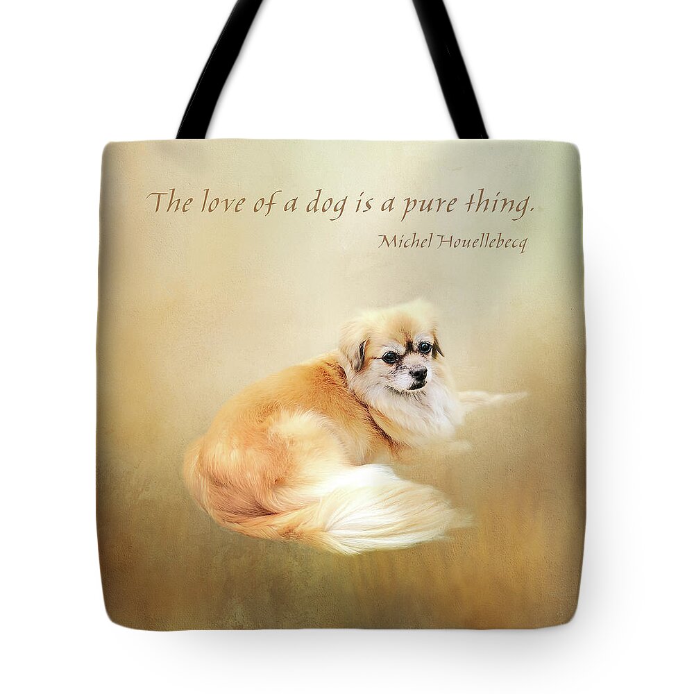 Photograph Tote Bag featuring the digital art The Love of a Dog by Terry Davis