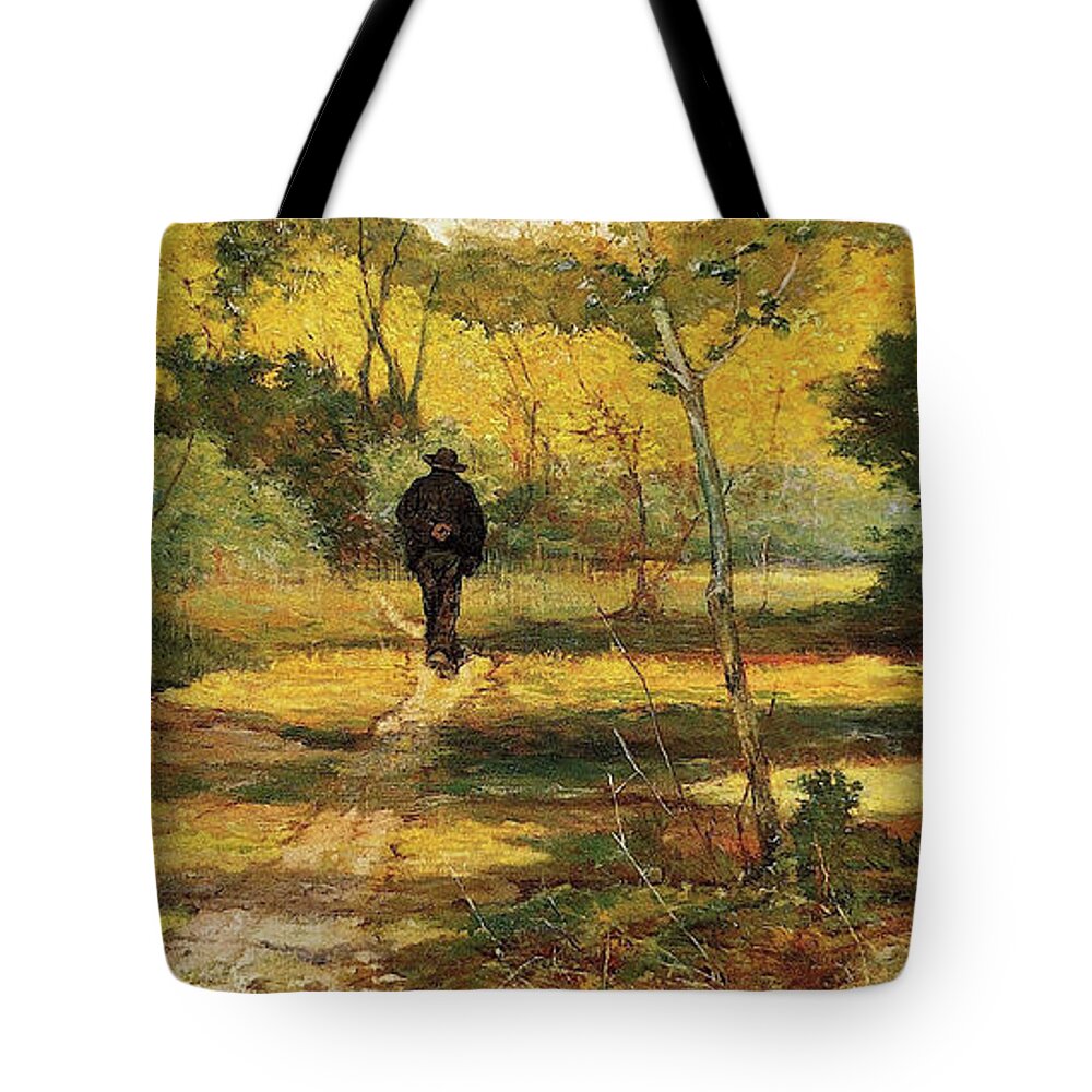 Giovanni Tote Bag featuring the painting The Man in the Woods by Giovanni Fattori