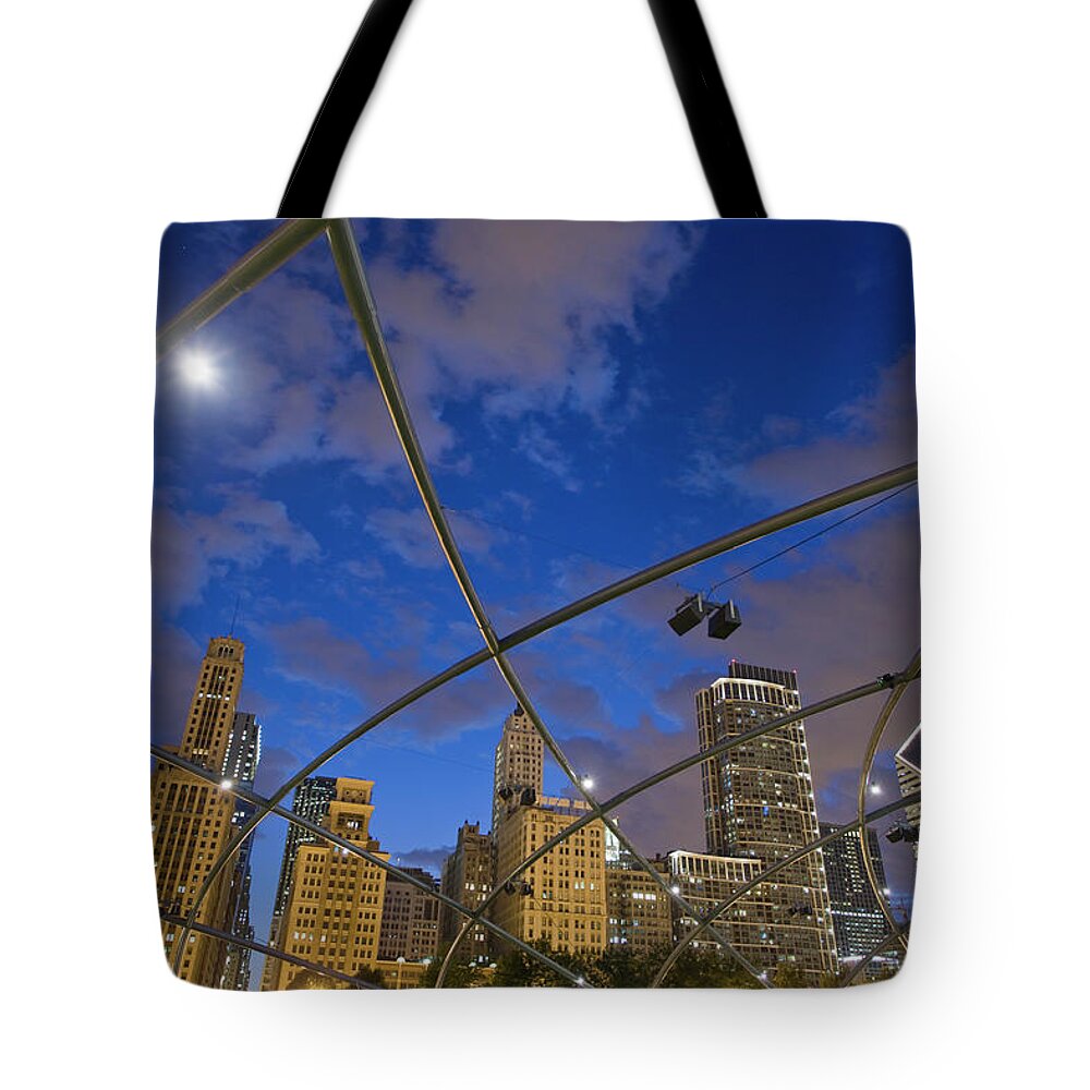 Downtown District Tote Bag featuring the photograph The Millenium Park. Jay Pritzker by Maremagnum