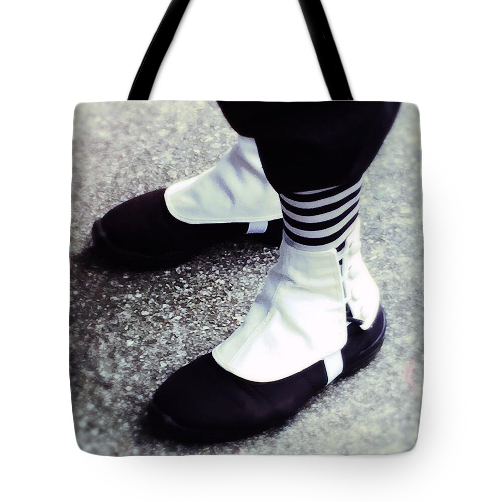 Mime Tote Bag featuring the photograph The Mime by Lisa Burbach