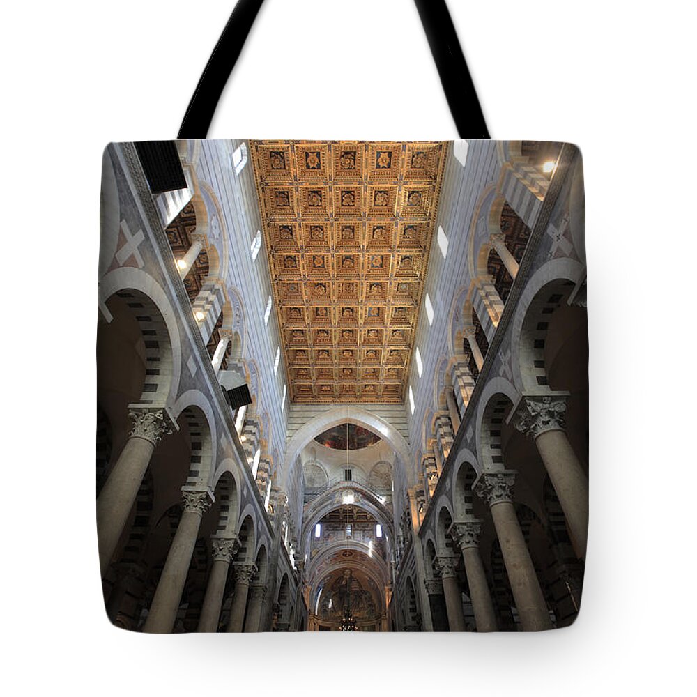 Arch Tote Bag featuring the photograph The Nave Of Pisa Cathedral by Bruce Yuanyue Bi