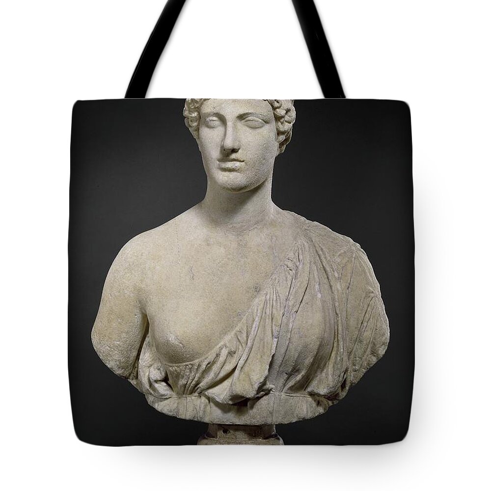 Aphrodite Tote Bag featuring the photograph The Oxford Bust, Pastiche Of A Roman Statue by English School