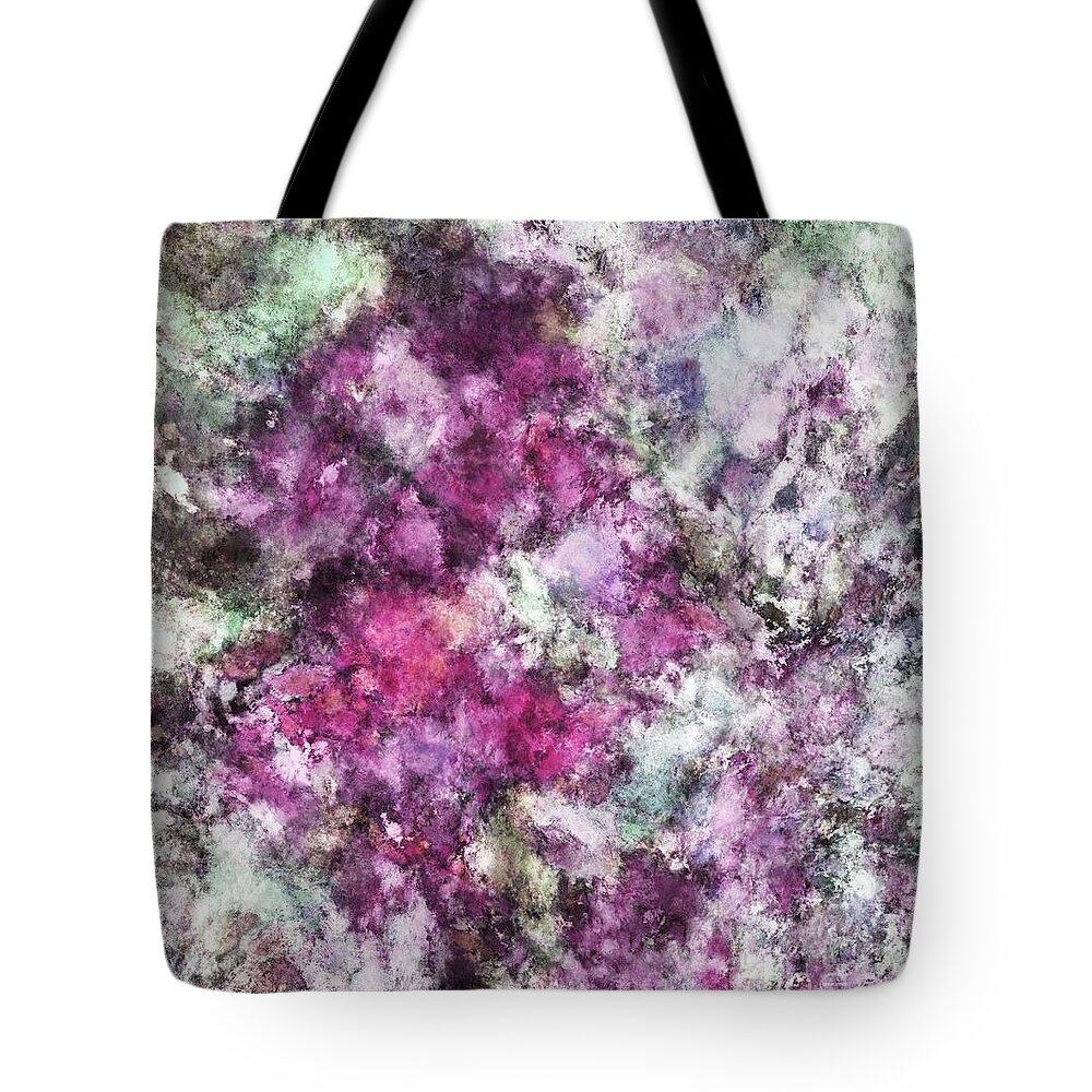 Mysterious Tote Bag featuring the digital art The quiet purple clouds by Keith Mills