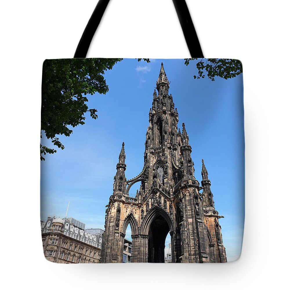 The Scott Monument Tote Bag featuring the photograph The Scott Monument - Victorian Gothic by Yvonne Johnstone