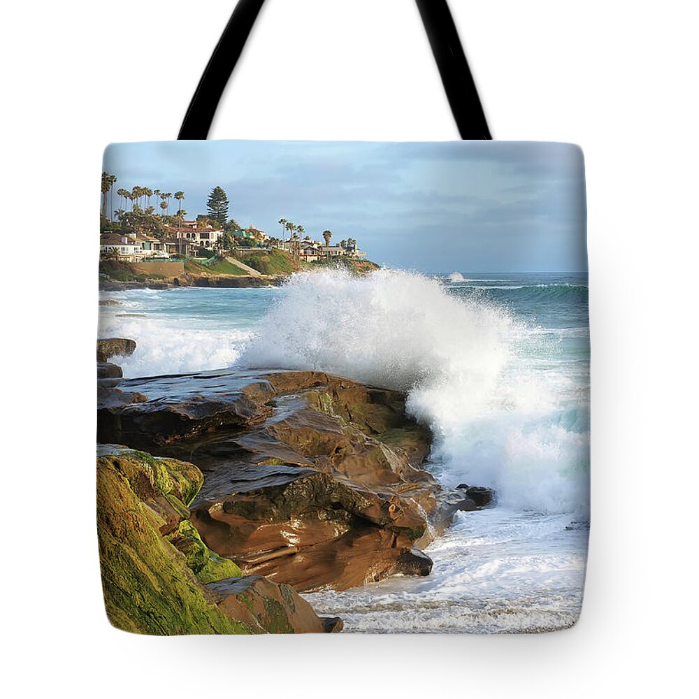 Sea Tote Bag featuring the photograph The Sea Was Angry That Day My Friends by Eddie Yerkish