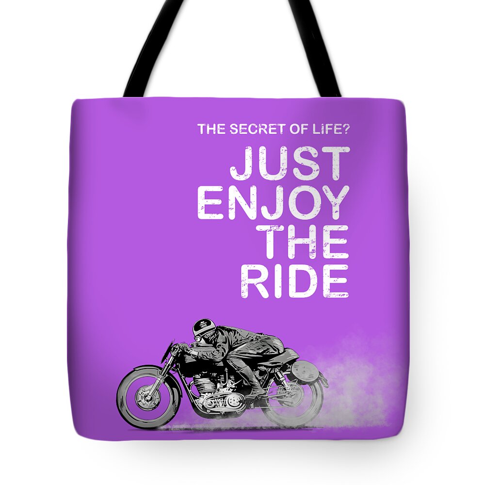 Motorcycle Tote Bag featuring the photograph The Secret of Life by Mark Rogan