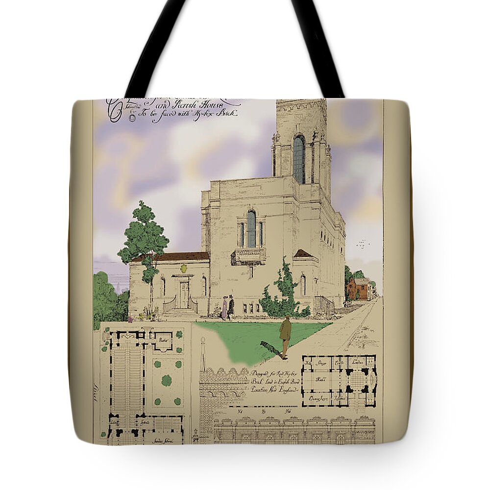 Church Tote Bag featuring the painting The Shaw Church by Anonymous