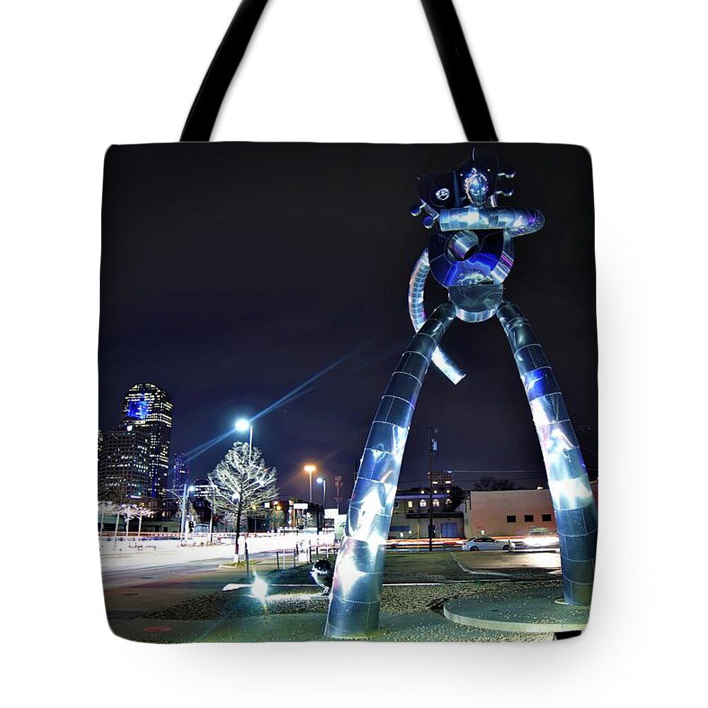 The Traveling Man Tote Bag featuring the photograph The Standin Man by Tim Kuret