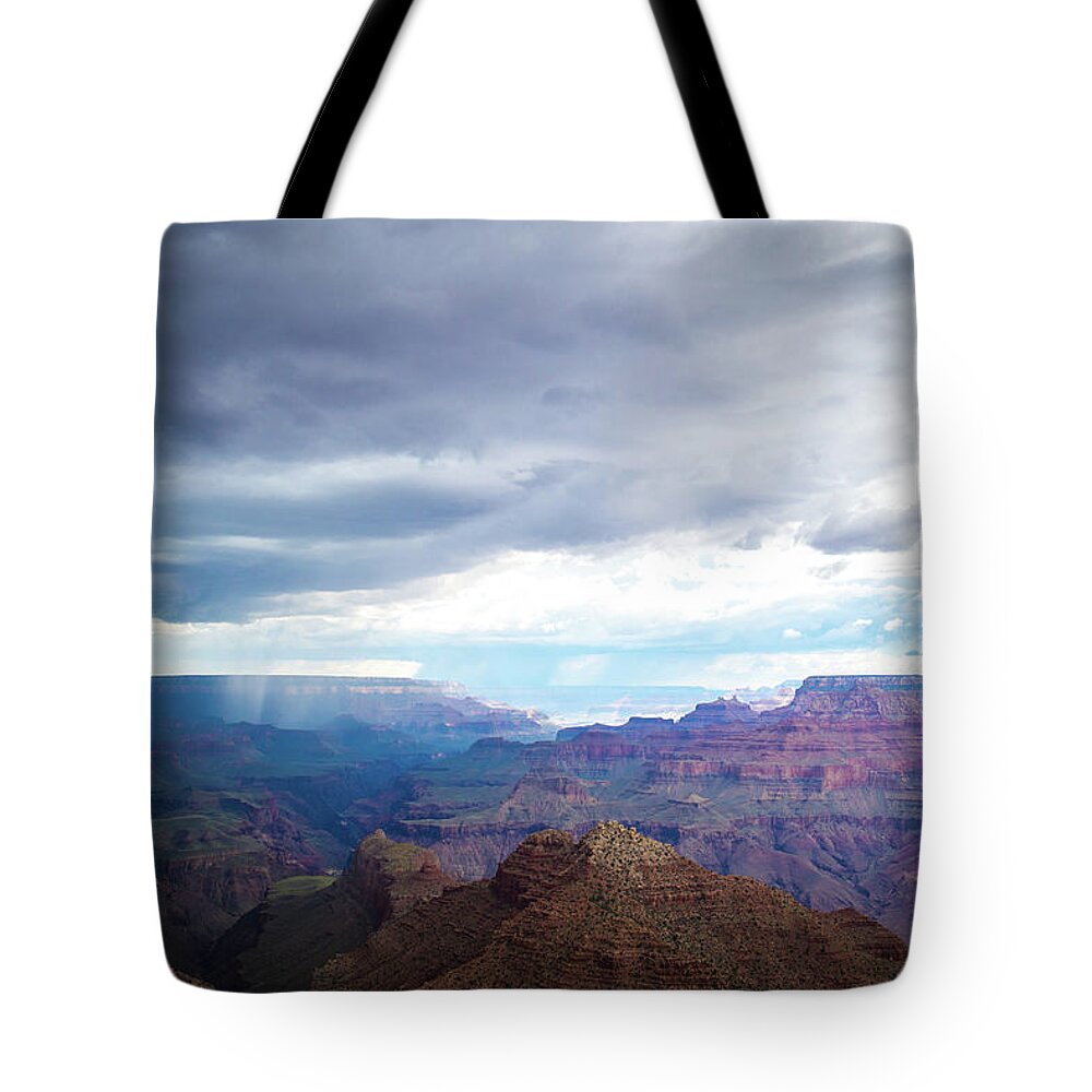 The Grand Canyon Tote Bag featuring the photograph The Stormy Grand Canyon by Aileen Savage