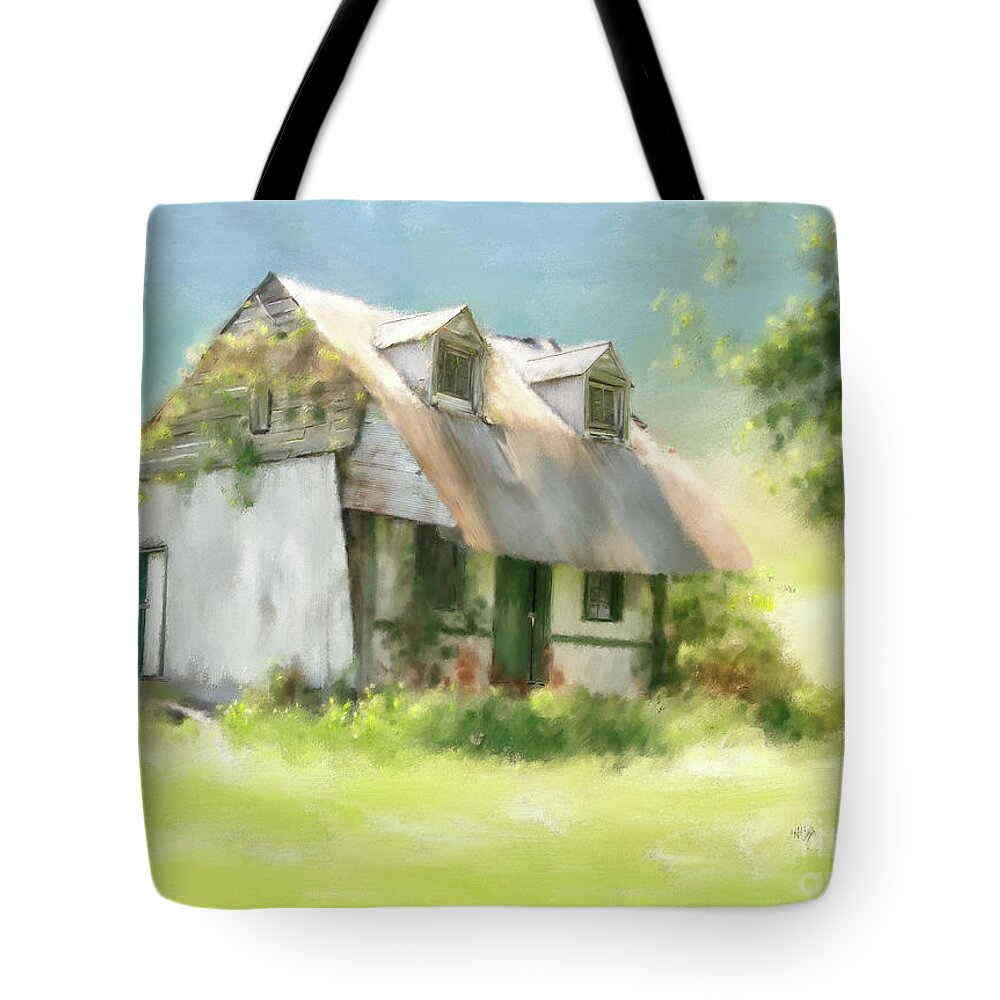 House Tote Bag featuring the digital art The Summer Cottage by Lois Bryan