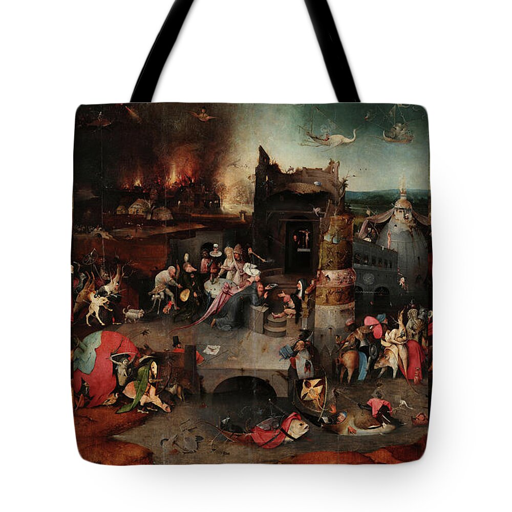 Hieronymus Bosch Tote Bag featuring the painting The Temptations of St Anthony, 15th century by Jheronymus Bosch