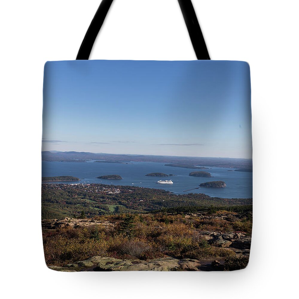 Cadillac Mountain Tote Bag featuring the photograph The View From Cadillac Mountain by Brian MacLean