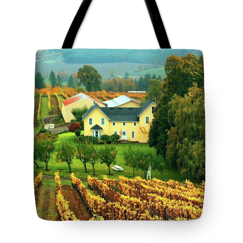 Autumn Tote Bag featuring the photograph The Vineyard by William Rockwell