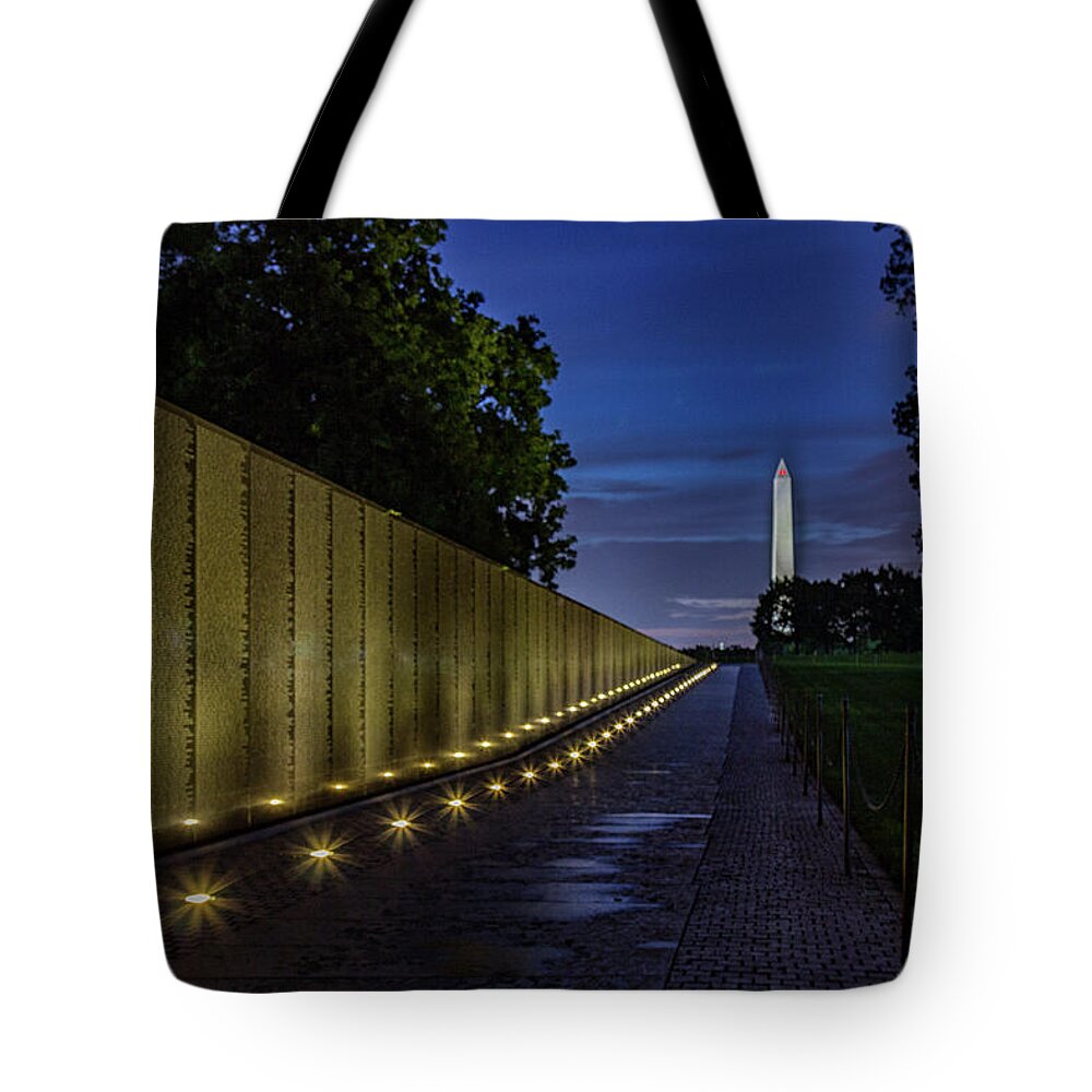 Washington Dc Tote Bag featuring the photograph The Wall at Dawn by Rod Best