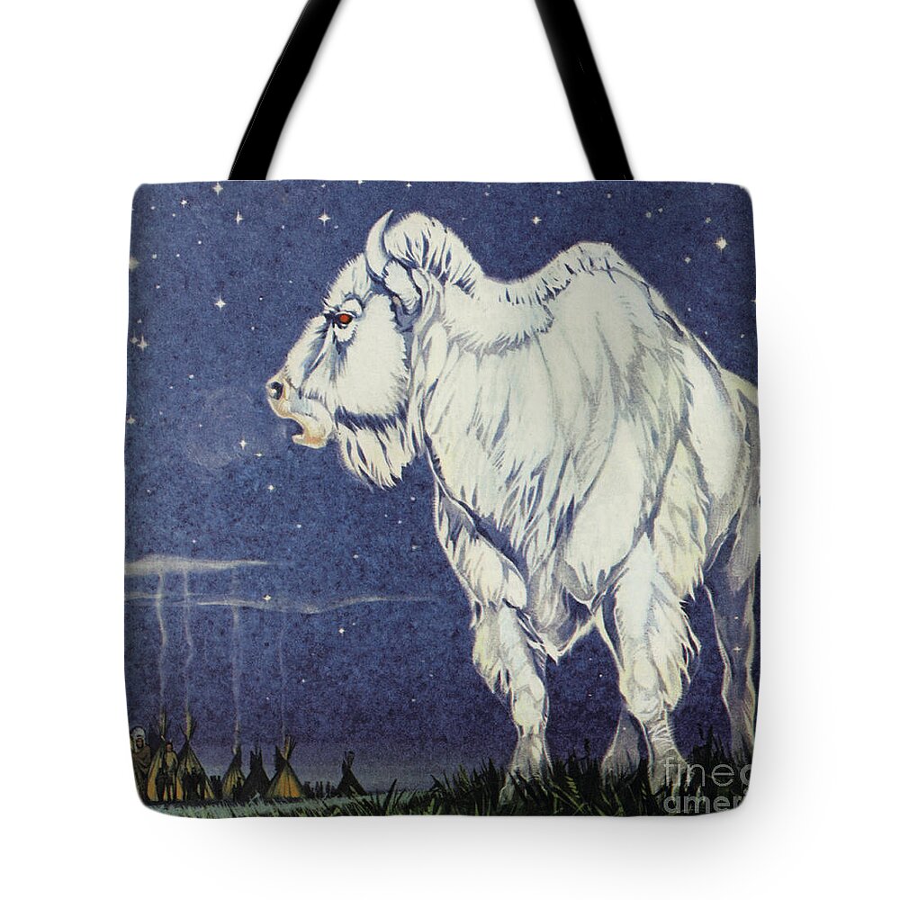 Star Tote Bag featuring the painting The White Buffalo by Angus McBride