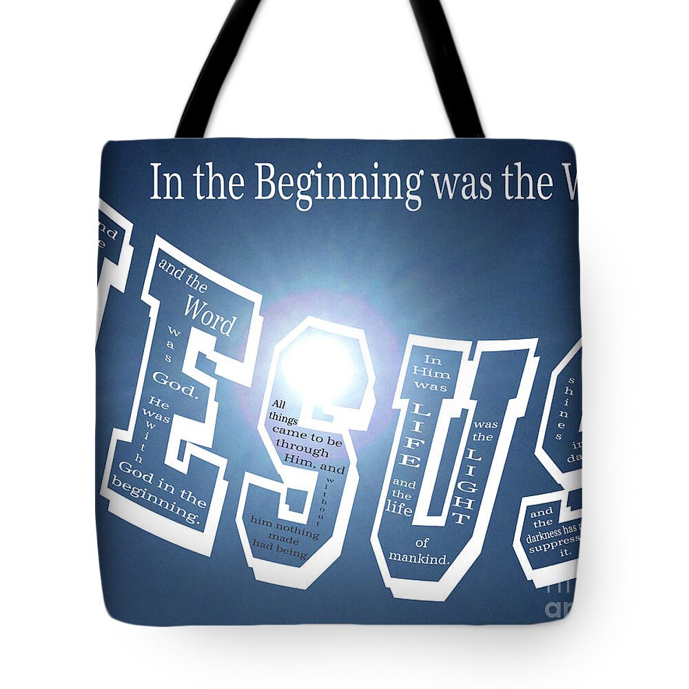  Tote Bag featuring the mixed media The WORD by Lori Tondini