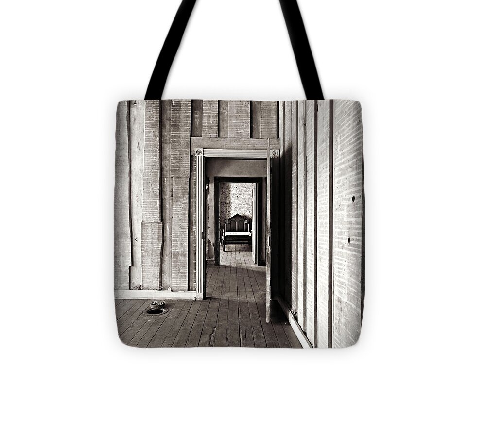 Through The Doors Tote Bag featuring the photograph Through the Doors by Dark Whimsy